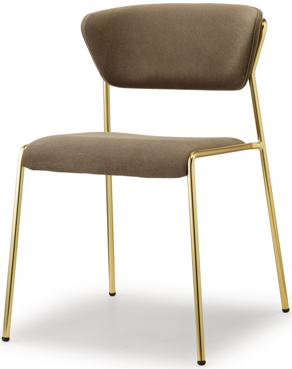 Стул с обивкой Scab Design Lisa, сатинированная латунь, коричневый