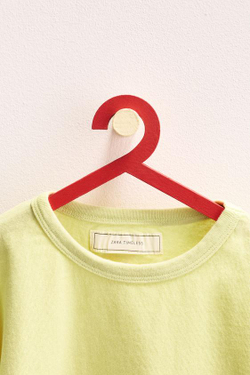 ZARA TIMELESS - ОДНОТОННАЯ ФУТБОЛКА ИЗ ХЛОПКА, ЛАЙМОВЫЙ