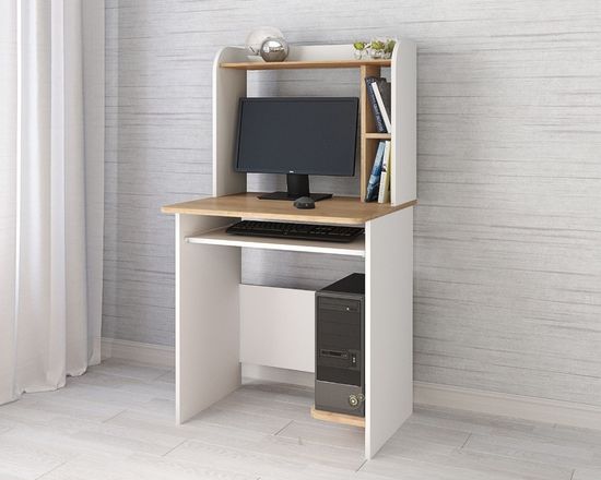 Стол письменный ГРЕТА-1 белый / дуб крафт золотой