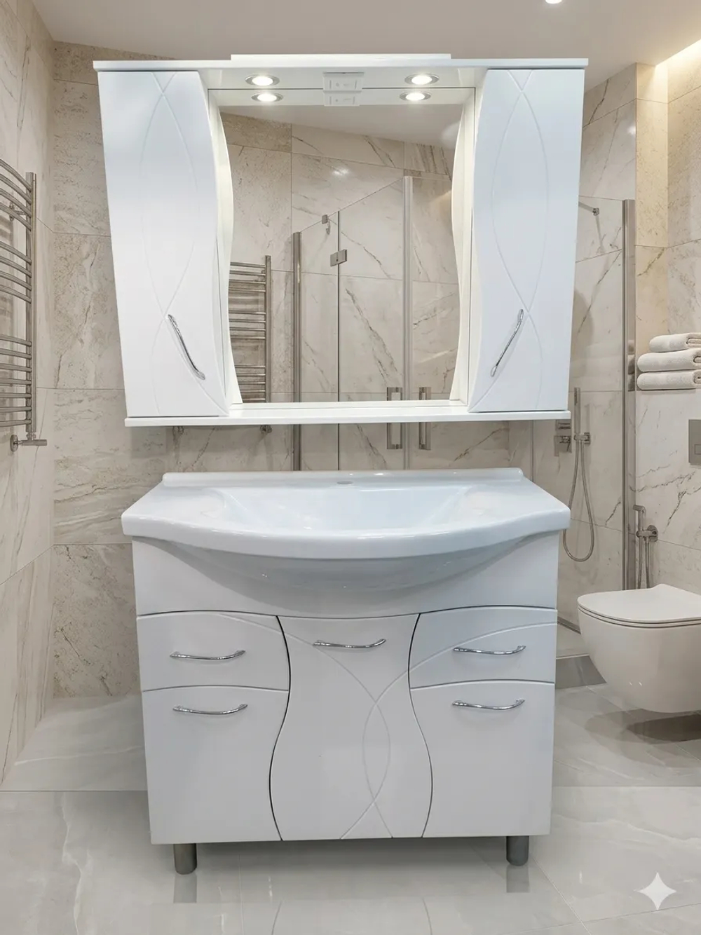 Зеркало - шкаф Алекса 90 с подсветкой