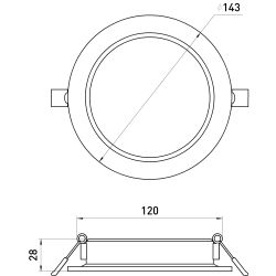Светильник светодиодный встраиваемый ЭРА LED 17-12-4K круглый 12Вт 4000К | Downlight