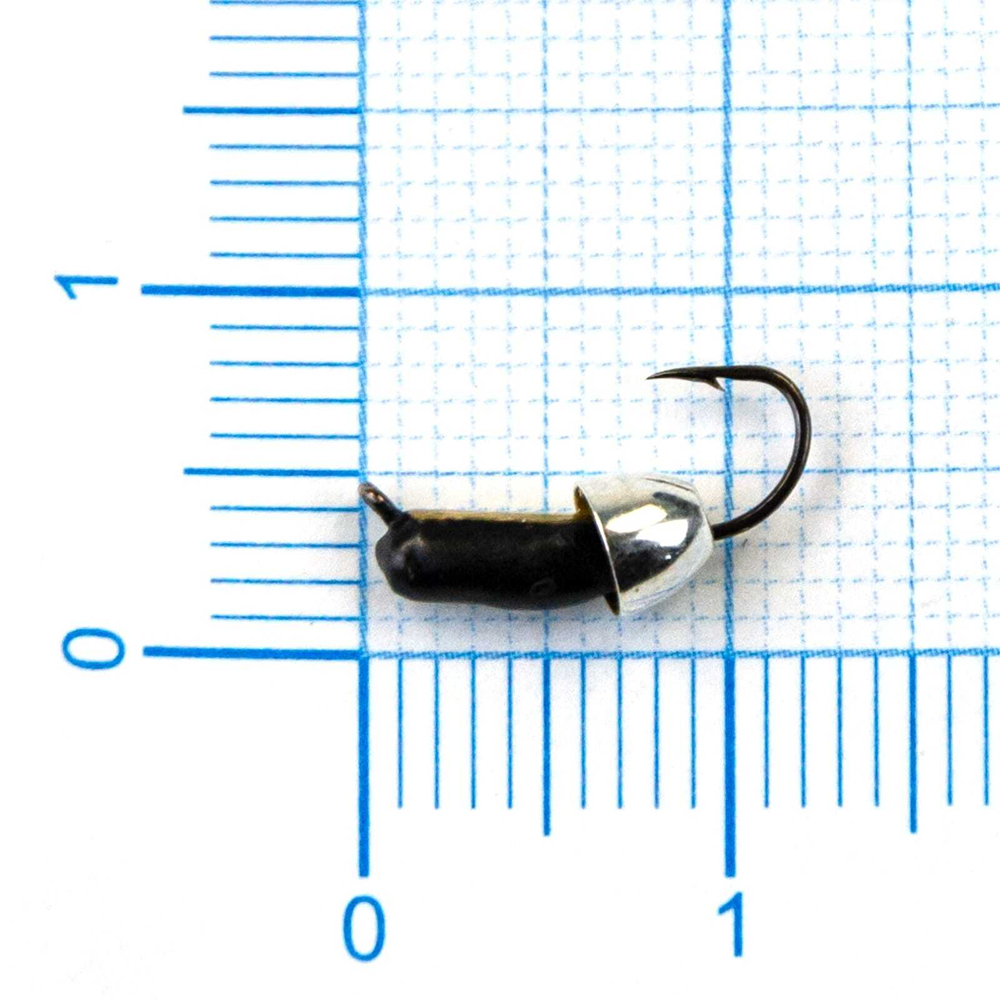 Мормышка Владимирская 573 "Гвоздик с латунным колокольчиком серебро" с коронкой, 2.5мм, 0.6гр (15шт/уп)