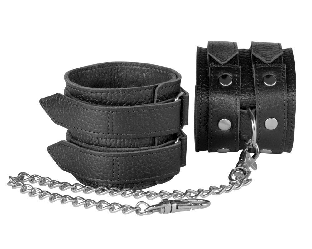 Чёрные кожаные оковы (Цвет: черный)