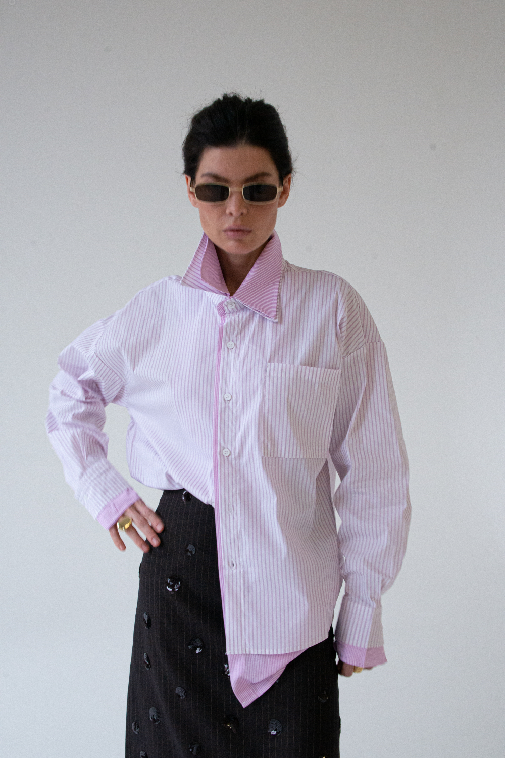 Рубашка двойная в полоску MOSS