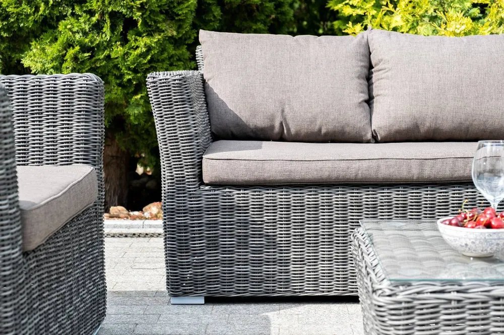 "Капучино" лаунж-зона из искусственного ротанга, цвет графит