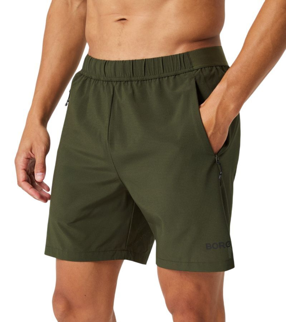 Мужские теннисные шорты Björn Borg Zip - forest night