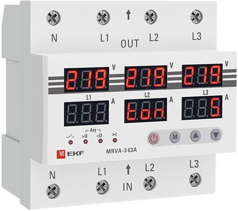 Реле напряжения EKF MRVA-3-63A