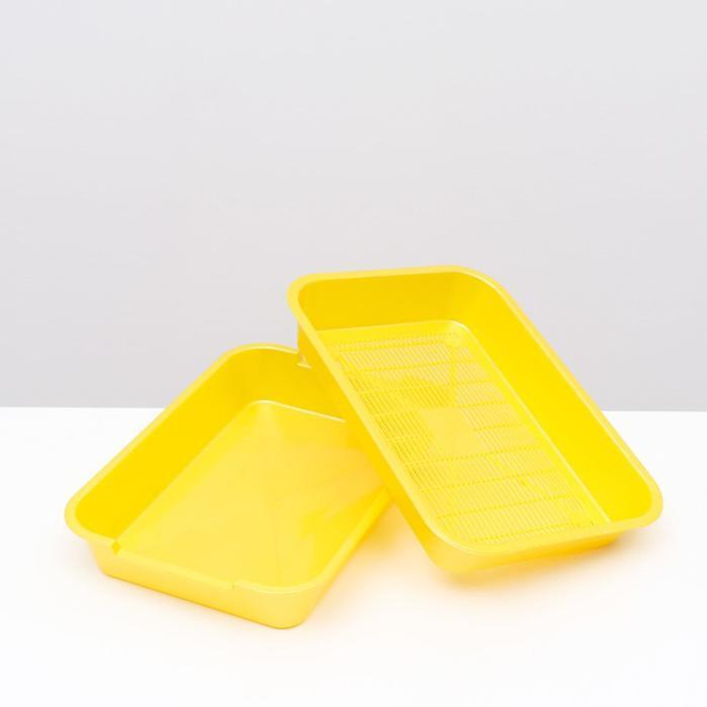 Туалет с сеткой №1 перламутровый, 36 х 26 х 6,5 см жёлтый