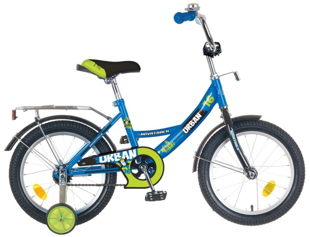 Велосипед NOVATRACK 20", URBAN, синий, тормоз нож., цветн.крылья, багажник хром.