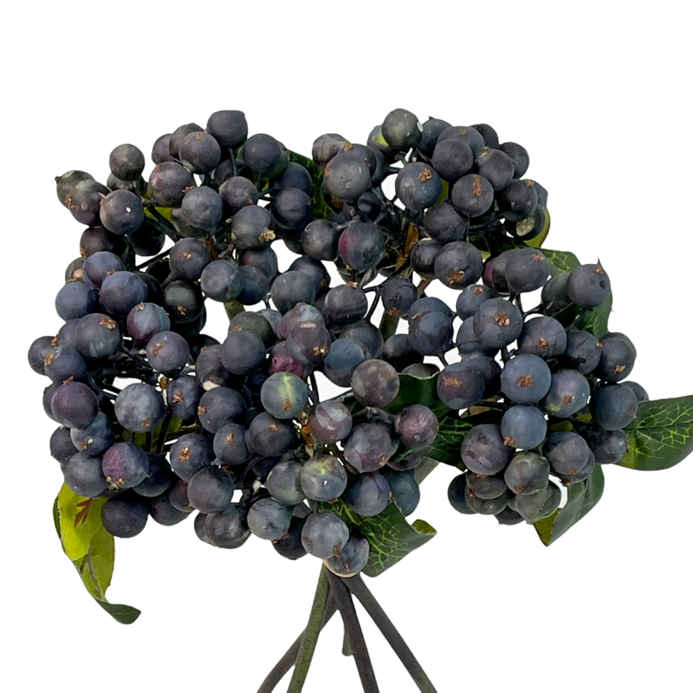 Ягоды синие, 5 веток, 30 см