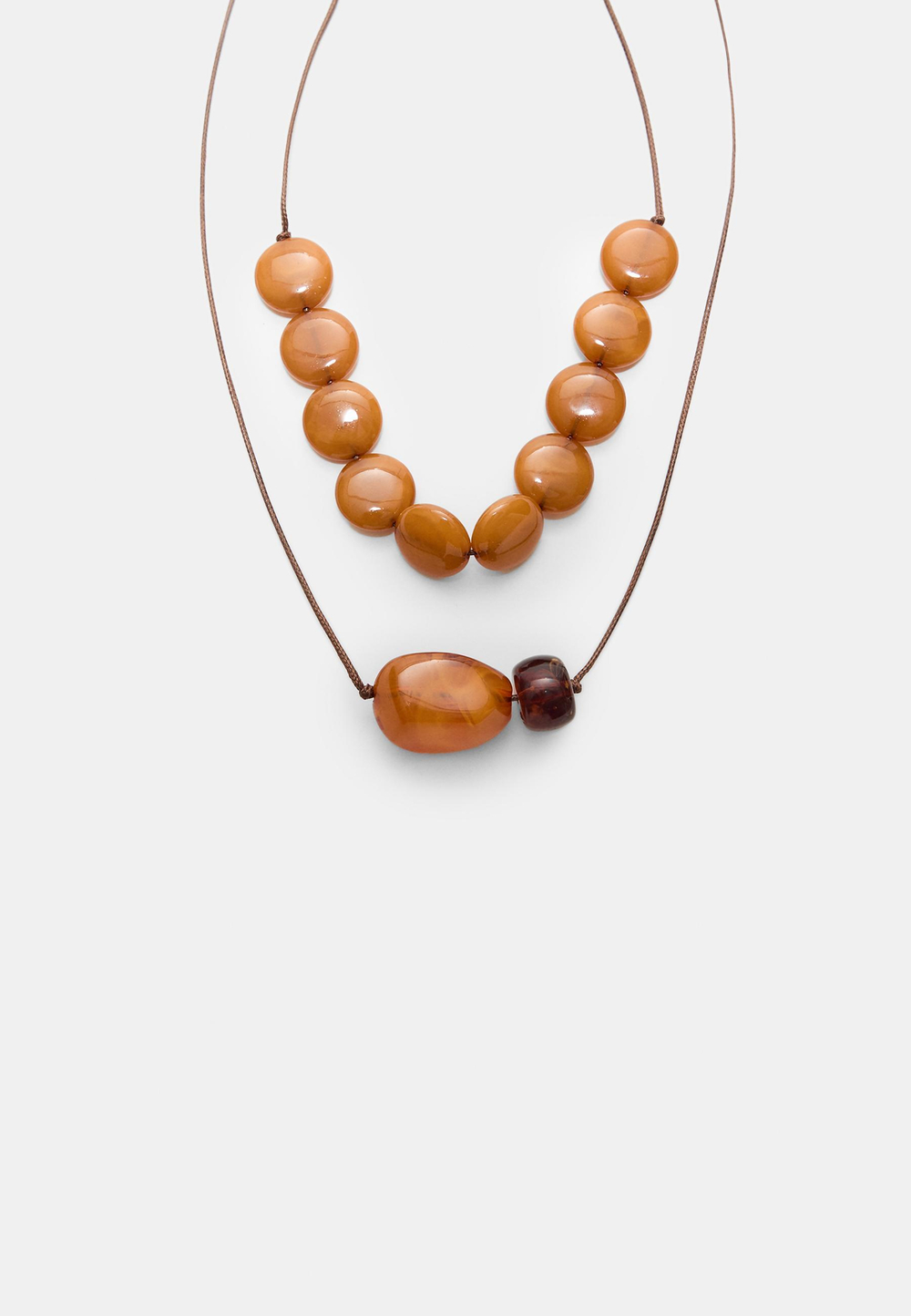 STRADIVARIUS Набор из 2 ожерелий из бисера, горчичный