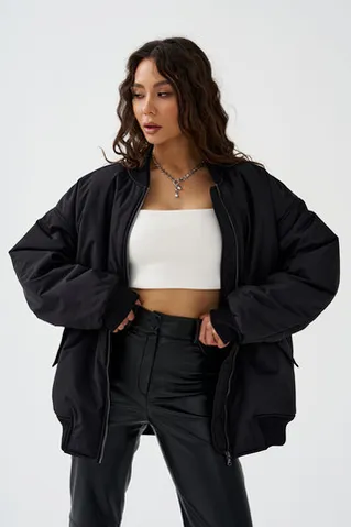 Куртка бомбер черного цвета