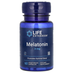 Life Extension, Мелатонин, 3 мг, 60 вегетарианских капсул