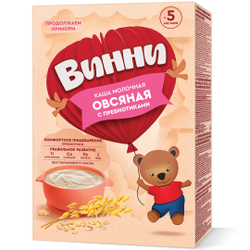 Каша молочная овсяная с пребиотиками Винни 200г с 5 месяцев
