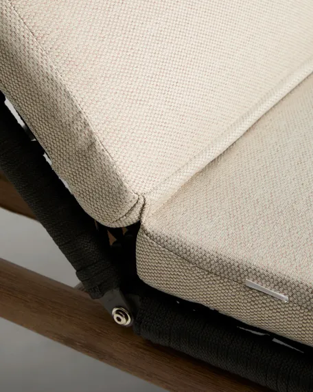 Шезлонг Alipa из массива акации и веревки темно-серого цвета