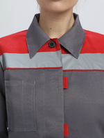 Костюм женский Веснис-1 СОП (тк.Смесовая,210) брюки, т.серый/красный