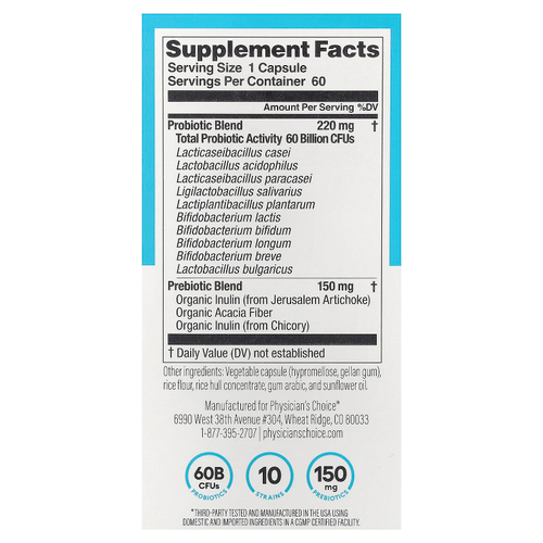 Physician's Choice, 60 Billion Probiotic®, 60 капсул
