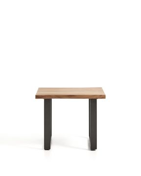 Приставной столик Uxue из акации с ножками из черной стали, 65 x 65 см