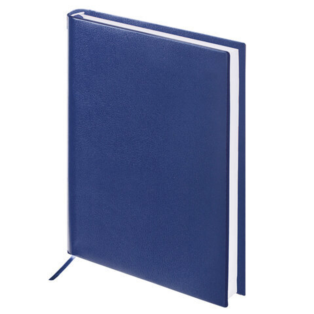 Ежедневник недатированный А5 (138х213 мм) BRAUBERG "Select", балакрон, 160 л., темно-синий, 123430