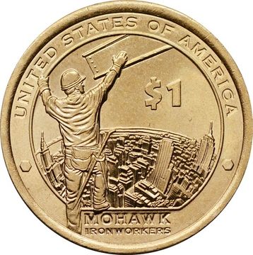 1 доллар (dollar) 2015 D США «Коренные Американцы - Рабочие Мохоки»