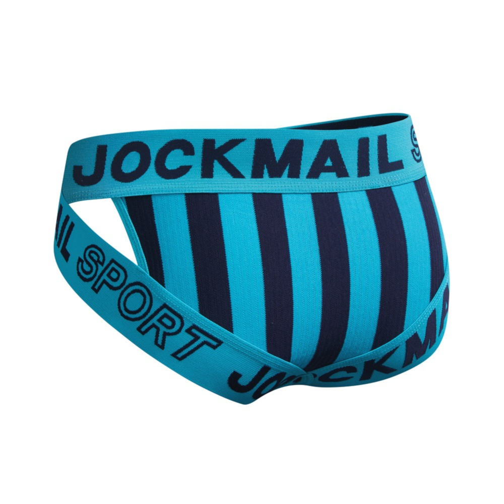 Мужские трусы брифы голубые с вырезами по бокам JOCKMAIL JM2026-17