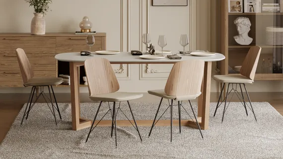 Стол обеденный Cross 2 180*90 см (белый, бук)