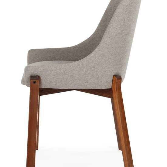 Стул Safia серая ткань и деревянные ножки 
