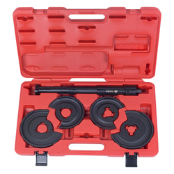 МАСТАК (100-01005C) Стяжка амортизаторных пружин, центральная, кованая, дисковые держатели, кейс, 5 предметов