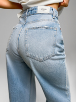 Джинсы Woman Denim 1025 широкие однотонные трубы