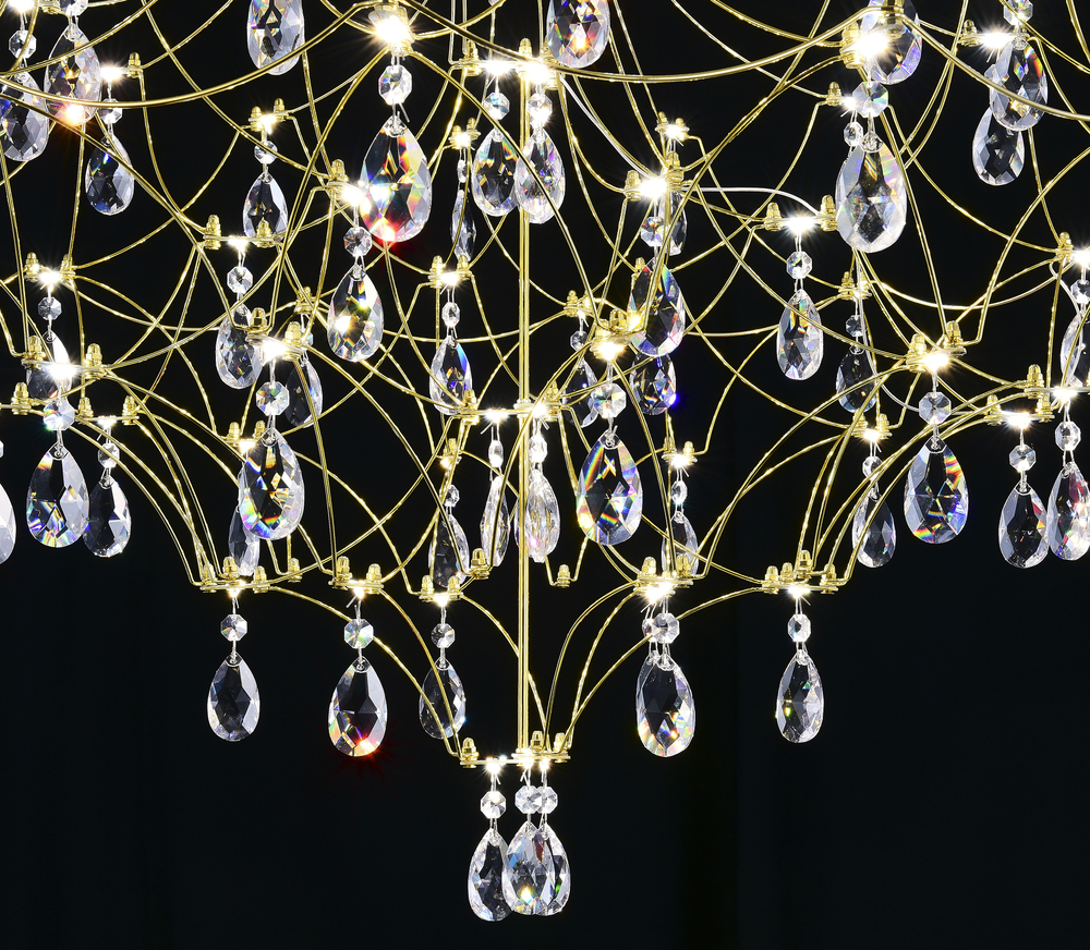 Подвесная люстра светодиодная с пультом и хрустальными подвесками Asfour MyFar Allegria MR2642-66P-50AD