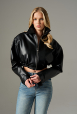 Бомбер на резинке Cindi, черный