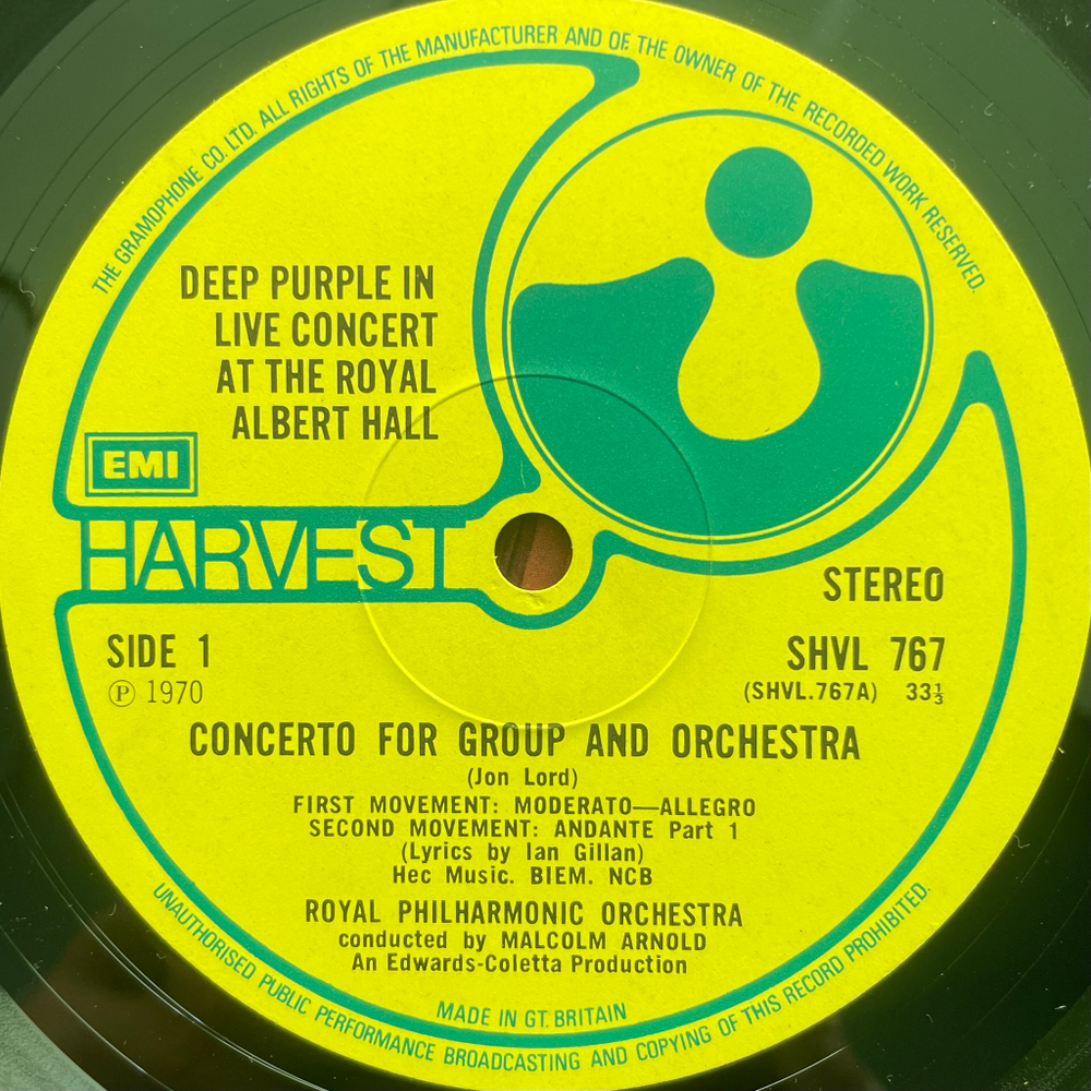 Deep Purple & The Royal Philharmonic Orchestra - Concerto For Group And Orchestra 2LP (Англия 1974г.)