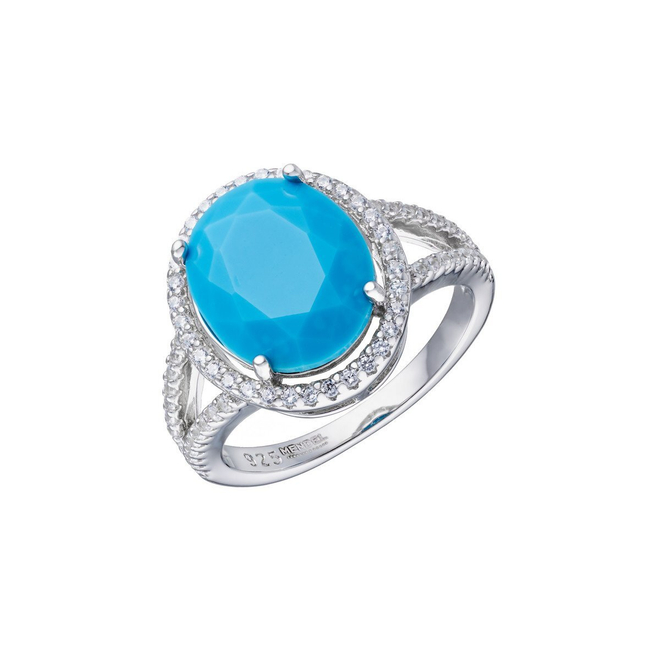 Кольцо крупный перстень матовый голубой