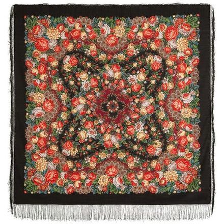 Павловопосадский платок Цветочные бусы 1797-18