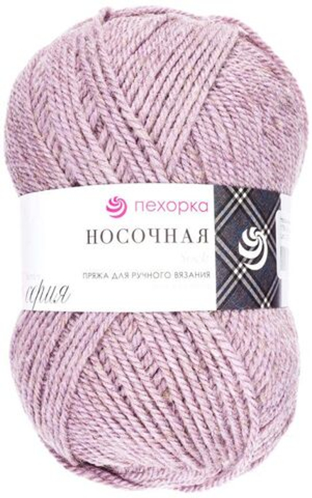 Носочная пряжа Россия Пехорка 50%полутонк.шерсть 50%акрил 5х100г/200м (178-Св.сиреневый)