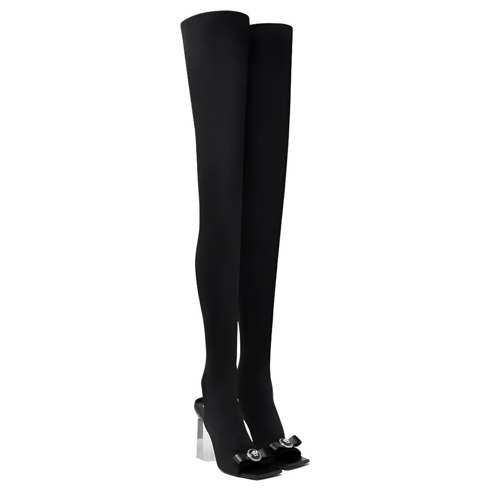 VERSACE Gianni Over the knee Boots 10.5cm Women"s Black