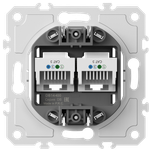 Механизм розетки RJ11 + RJ11 (двойная) cat.3/ClassE-4/4, серия DB