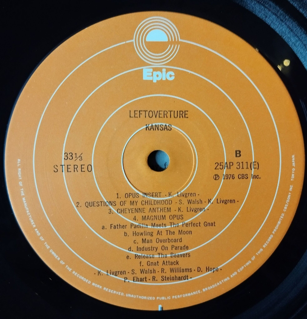 Винтажная виниловая пластинка LP Kansas Leftoverture (Japan 1976) (Obi) Industry On Parade