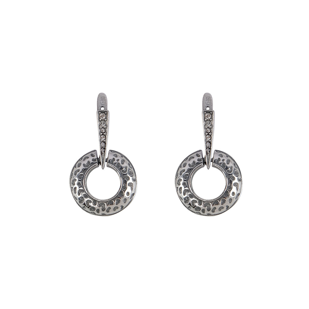 "Ортан" серьги в серебряном покрытии из коллекции "Дикие кошки" от Jenavi  с английским замком