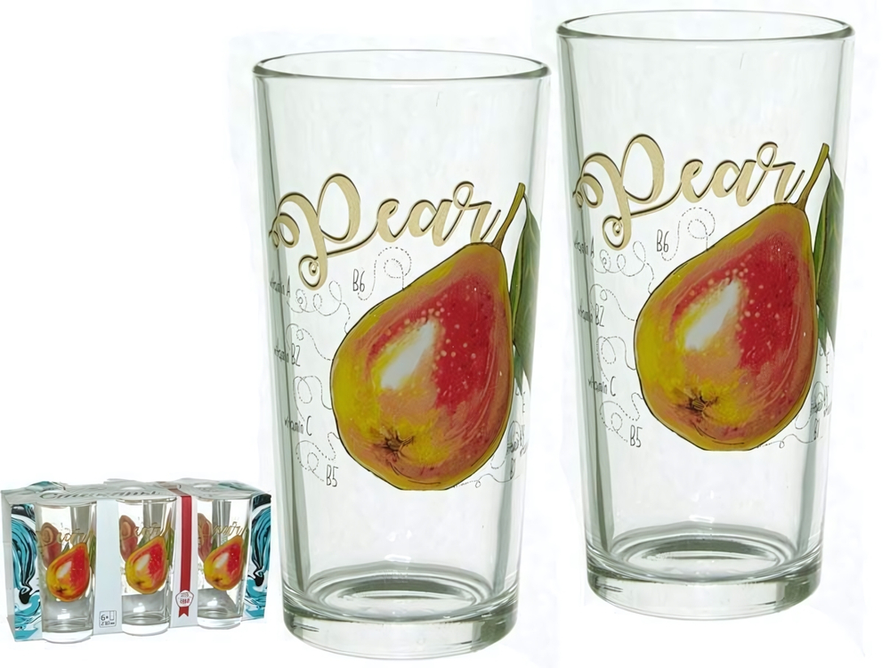 Набор стаканов "Полезная груша" 6шт 230мл (высокие)
