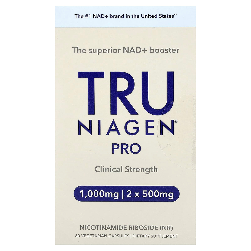 Tru Niagen, Pro, никотинамид рибозид, 60 вегетарианских капсул (500 мг в 1 капсуле)