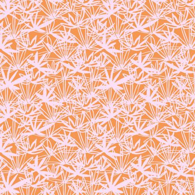 Розовые лотосы на оранжевом