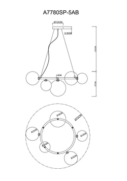 Подвесная люстра Arte Lamp A7780SP-5AB