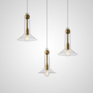 Дизайнерский подвесной светильник с прозрачным стеклянным плафоном SEAL