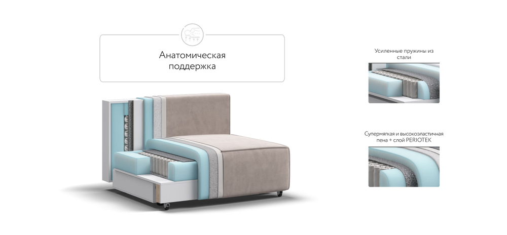 Босс Софт Модуль спальное место Велюр Монолит латте