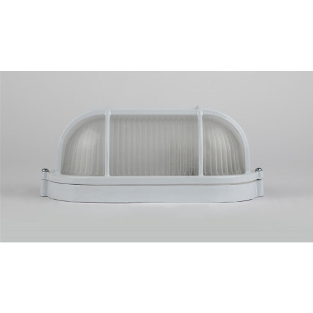 Светильник ЭРА НБП 04-60-002 Акватермо алюминий/стекло решетка IP54 E27 max 60Вт 212х105 овал белый