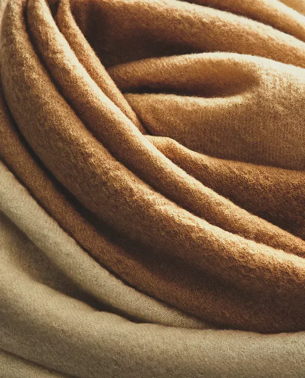 ZARA HOME ШЕРСТЯНОЙ ПЛЕД, КОРИЦА