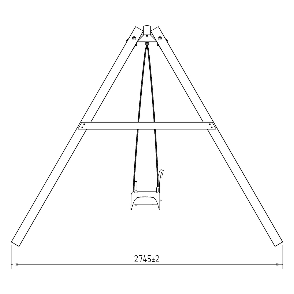 Деревянные качели с 2-мя качелями со спинкой