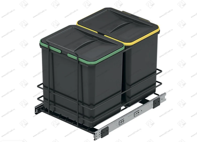 S-2579-A Мусорное ведро Starax 16+16л. шир. 400 (340x485x385) пластик &lt;1&gt;