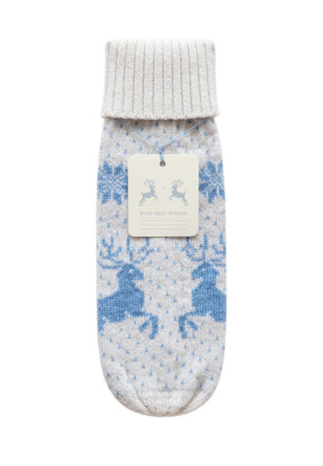 Декоративный чехол на бутылку Luxberry Олень белый-голубой